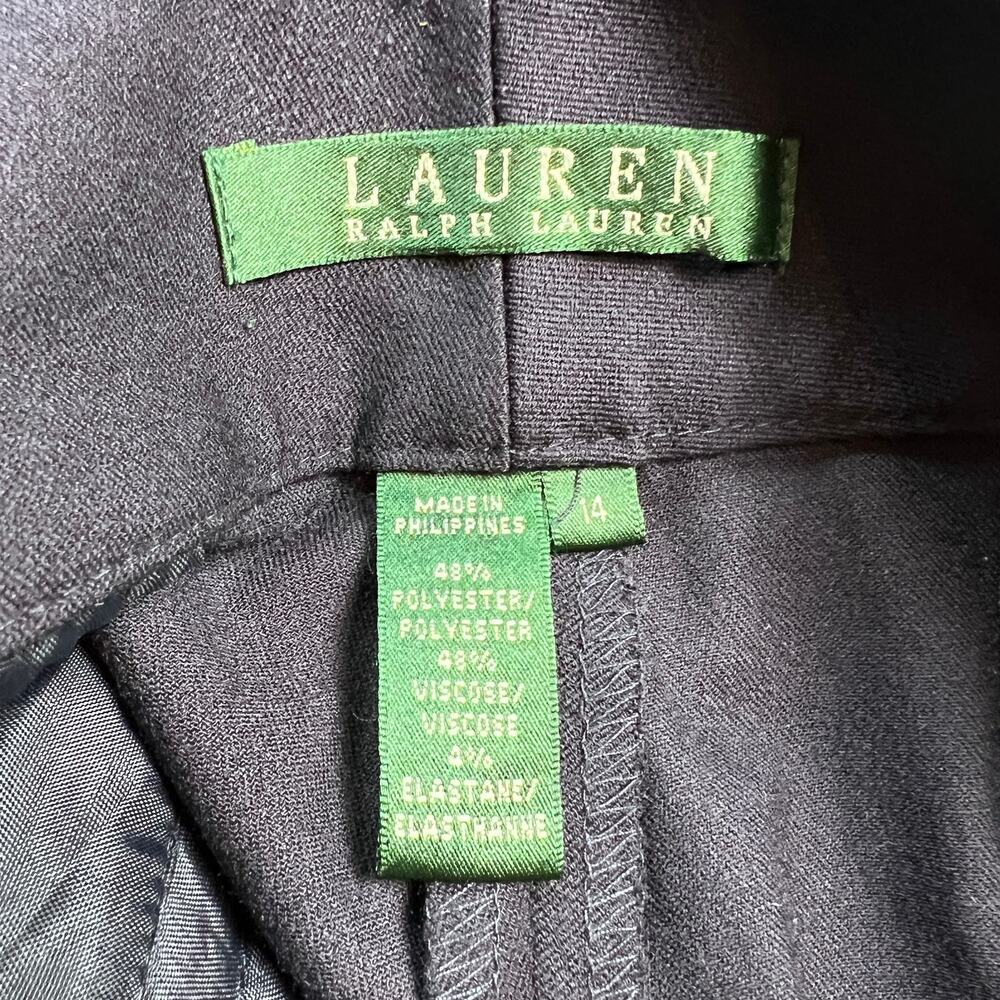 Lauren Ralph Lauren Navy Blue Dress Pants Womens NWT Wide Leg Trouser Size 14 - Picture 5 of 11